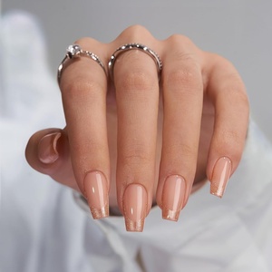 image:imageBTArtbox Press On Nails Almond Short French Tip Nails 32 Pcs Full KitUGold Dust