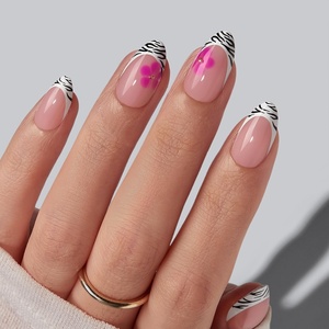 image:imageBTArtbox Press On Nails Short Almond White Glue On Nails 32Pcs Full KitA2Berry Spritz