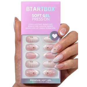 image:imageBTArtbox Press On Nails Short Almond White Glue On Nails 32Pcs Full KitA3DewKissed Bud