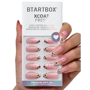 image:imageBTArtbox Press On Nails Short Almond White Glue On Nails 32Pcs Full KitA5Wild Bloomery