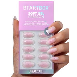 image:imageBTArtbox Press On Nails Short Almond White Glue On Nails 32Pcs Full KitA9Shy Metal