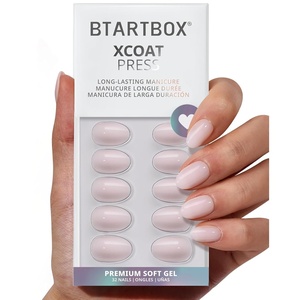 image:imageBTArtbox Press On Nails Short Almond White Glue On Nails 32Pcs Full KitAPower Calm