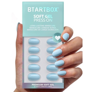 image:imageBTArtbox Press On Nails Short Almond White Glue On Nails 32Pcs Full KitASky Transition