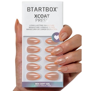 image:imageBTArtbox Press On Nails Short Almond White Glue On Nails 32Pcs Full KitB4Sunlit Grace
