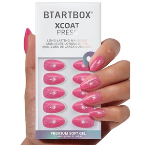 image:imageBTArtbox Press On Nails Short Almond White Glue On Nails 32Pcs Full KitWatermelon Slush